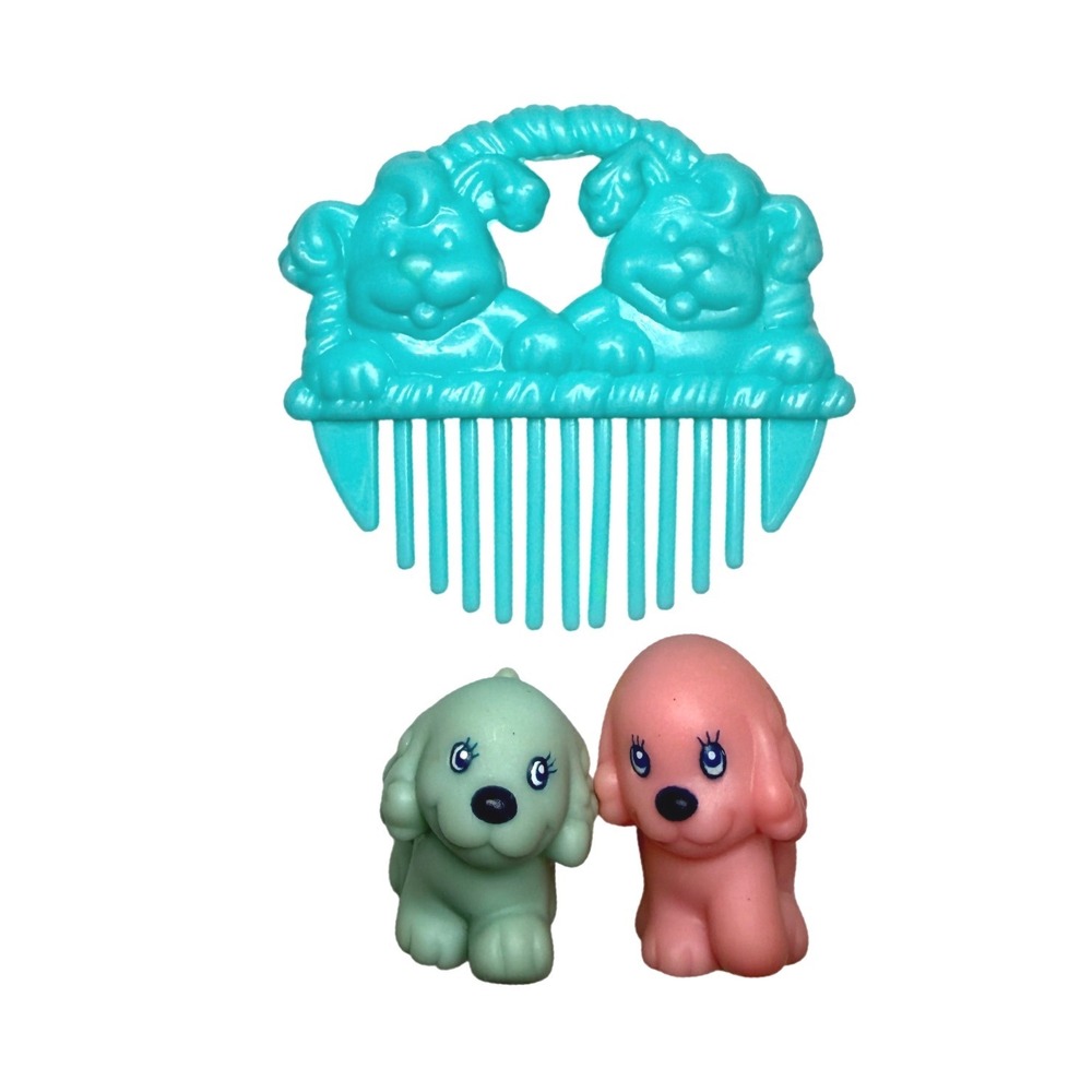 Vintage Lil Litters Pretty Poodle Blue‎ Puppy Dog figures My Little Pony G1 MLP